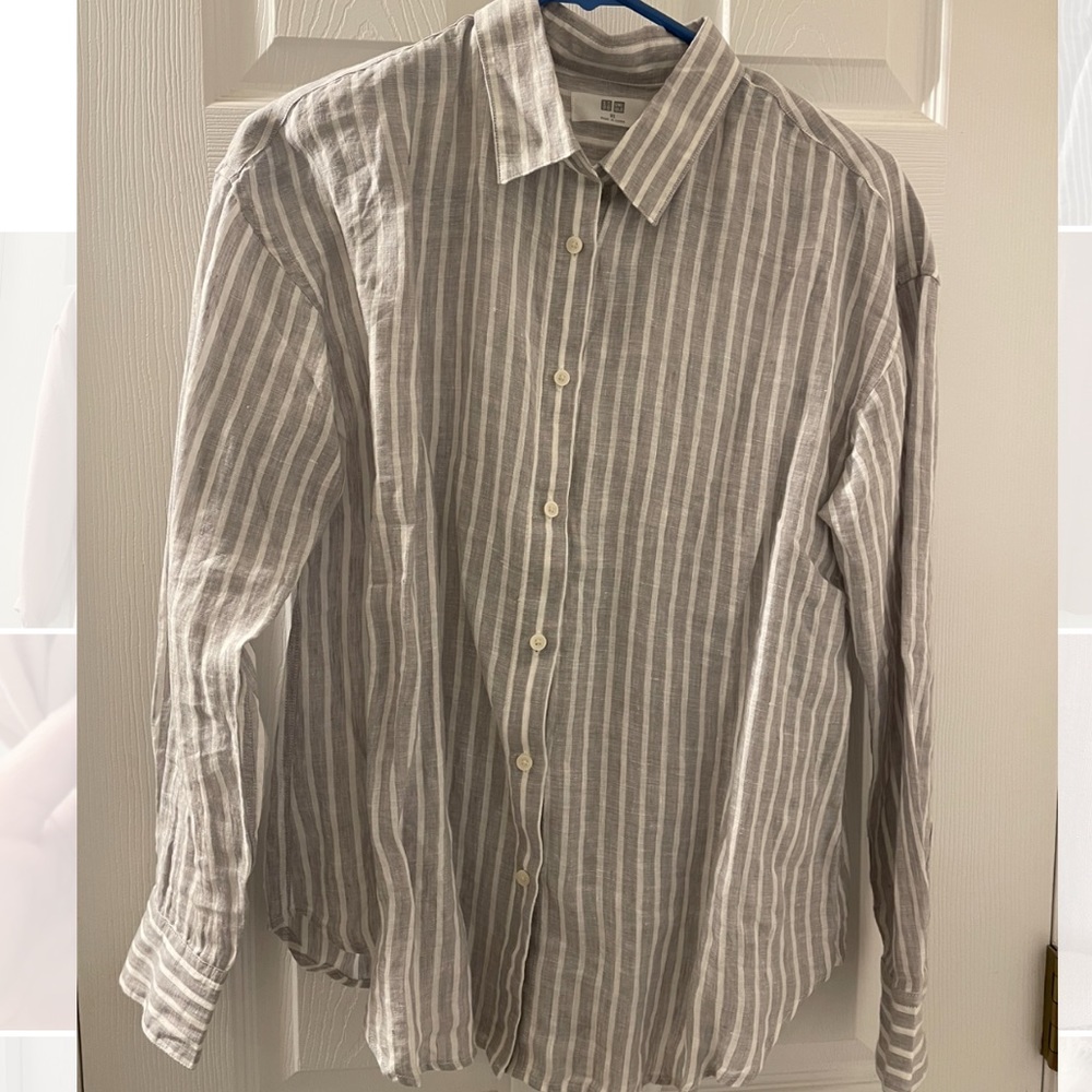 Uniqlo linen striped shirts